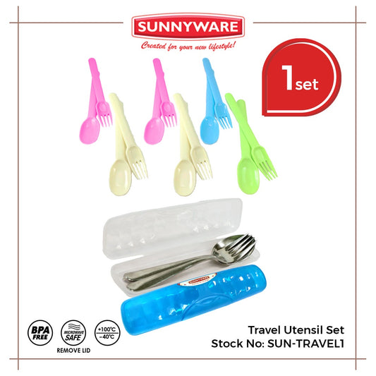 Sunnyware Travel Utensil Set 2 (2 x 909 multipurpose travel case, 6 pairs 2012 spoon & fork)