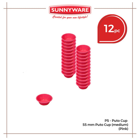 12 pcs Sunnyware P5 5cm 2oz Puto Cups Molder Mold for Pichi-Pichi Kutsinta Rice Cake Plastic Cup