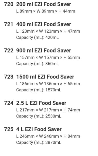 4 pcs Sunnyware 721 400 ml Set EZI Food Saver Keeper Storage Container | House Plastic Ware