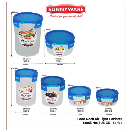 Sunnyware 355-2 850 ml Food Rock Air Tight Food Keeper Canister Leak Proof