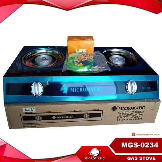 Micromatic MGS-0234 Double Stainless Burner Gas Stove(regulator not included)