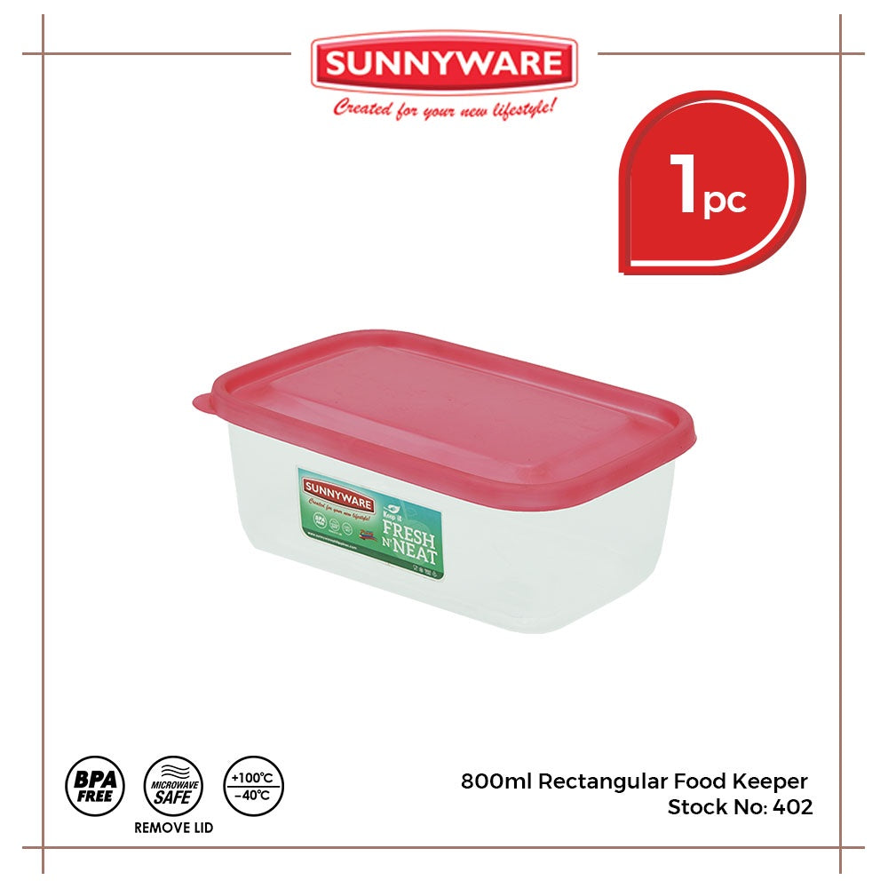 Sunnyware 402 800ml Rectangular Food Keeper