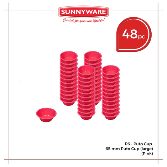48 pcs Sunnyware P6 6.5cm Puto Cups Molder Mold Large for Pichi-Pichi Kutsinta Rice Cake Plastic
