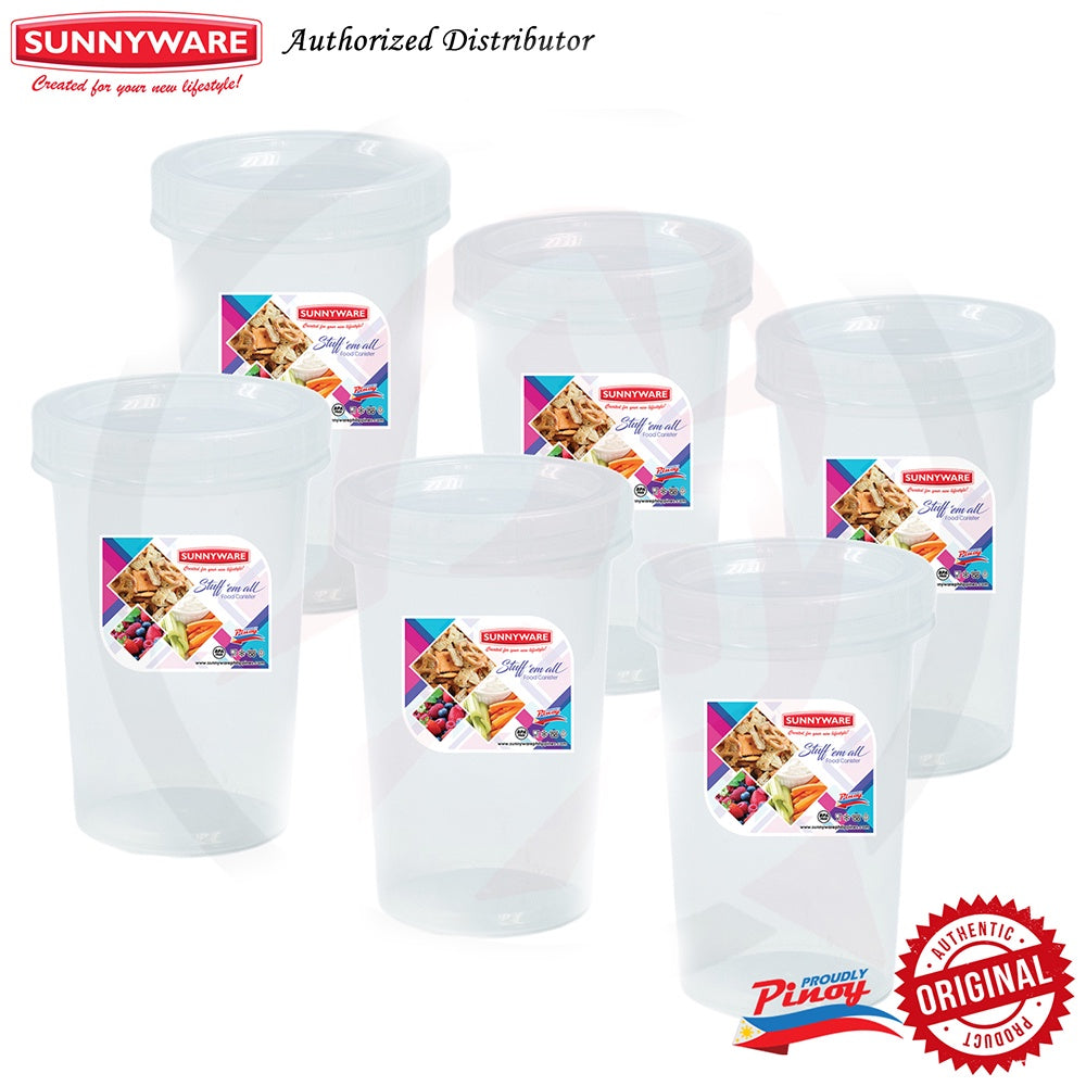 6 pcs Sunnyware 333 | 900 ml Stuff 'em All Canister | Round Container