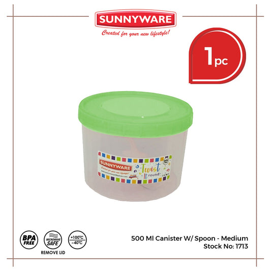 Sunnyware 1713 500 ml Canister w/ spoon - med