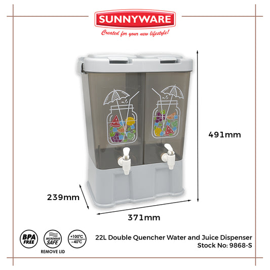 Sunnyware 9868-S 22 L Double Quencher Dispenser