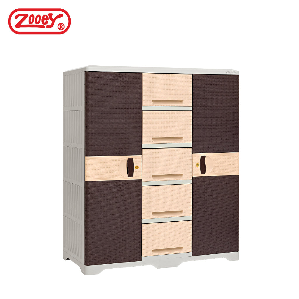 Zooey Super Rattan Dual Cabinet Wardrobe Clothes Organizer