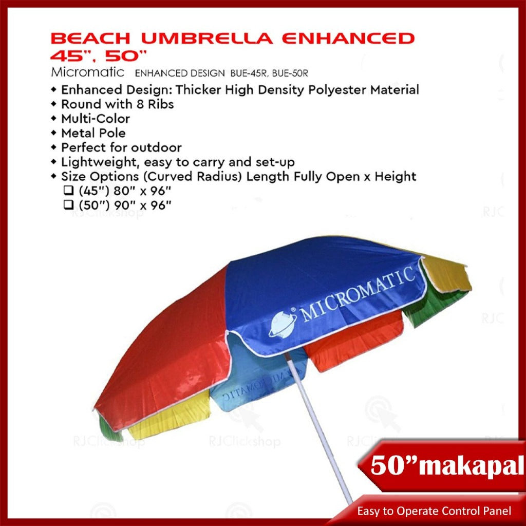 Micromatic 50"(ENHANCE-MAKAPAL) Round Beach Umbrella