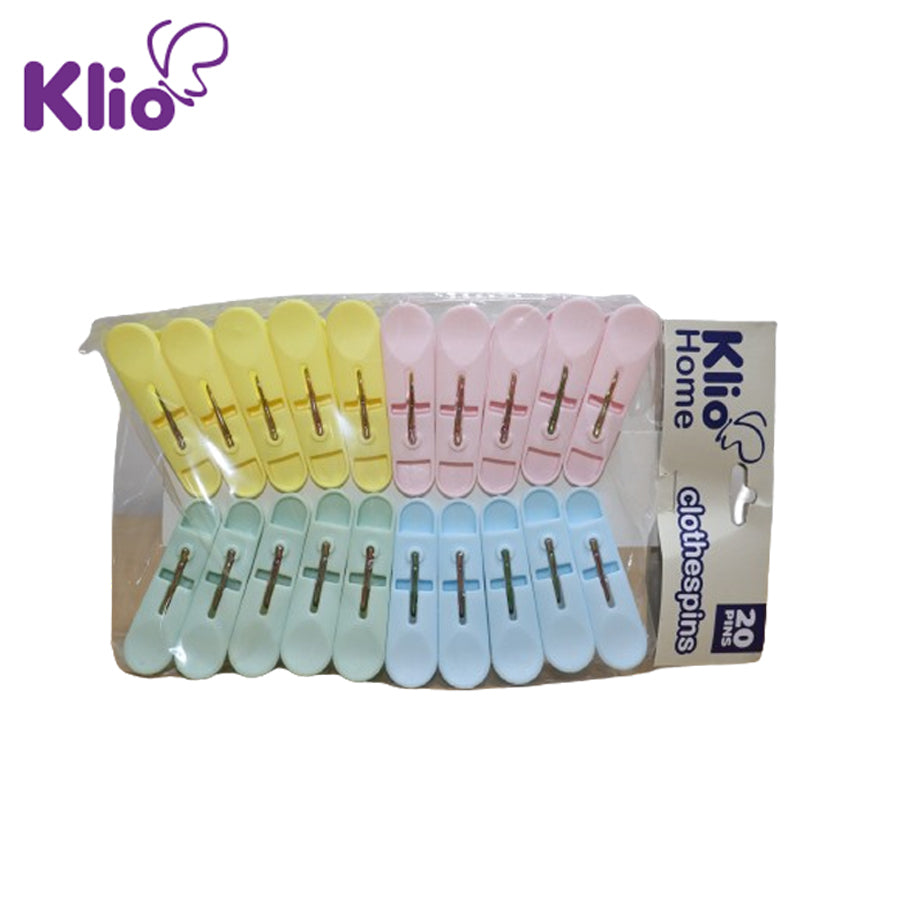 KLIO CLOTHESPINS 20’s ASSTD COLORS Stock No.KL-H034