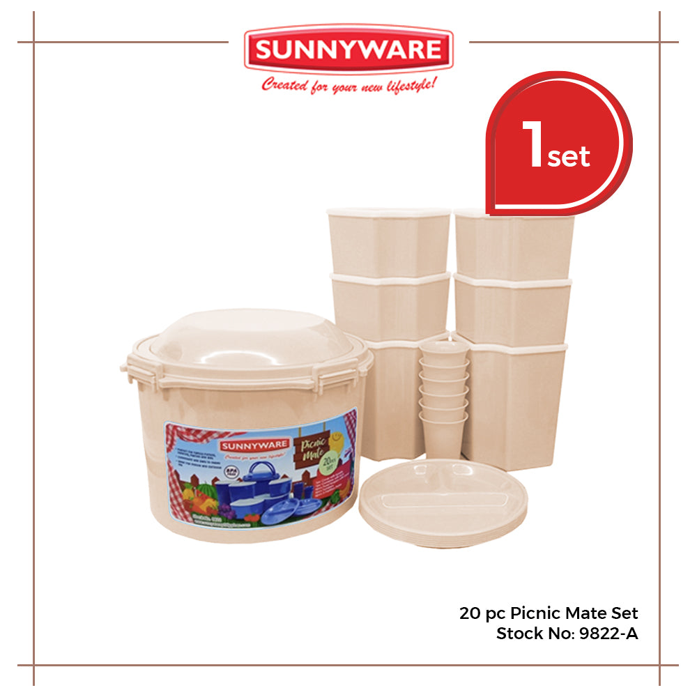 Sunnyware Picnic Mate 20 Pc Set Stock No. 9822-AB