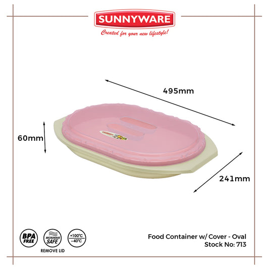 Sunnyware 713 Food Container w/ Cover - oval