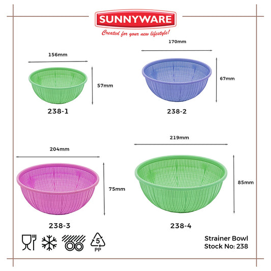 Sunnyware 238-4 Strainer Bowl - large