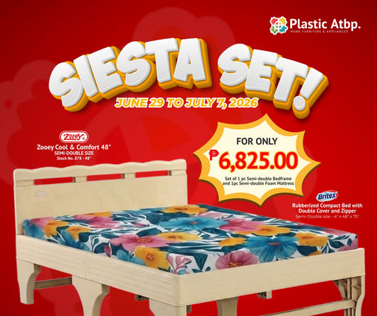 SIESTA SET! Zooey Cool & Comfort Bed Frame and Britex Rubberized Compact Foam Mattress w/ Zipper Cover