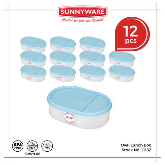 12pcs Oval Lunch Box [Sunnyware 2052] |Plasticware |Food Storage |Kitchenware |BPA Free |Food Keeper