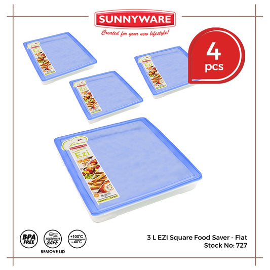 4 pcs Sunnyware 727 3L EZI Food Keeper Storage Container | House Plastic Ware | Plasticware