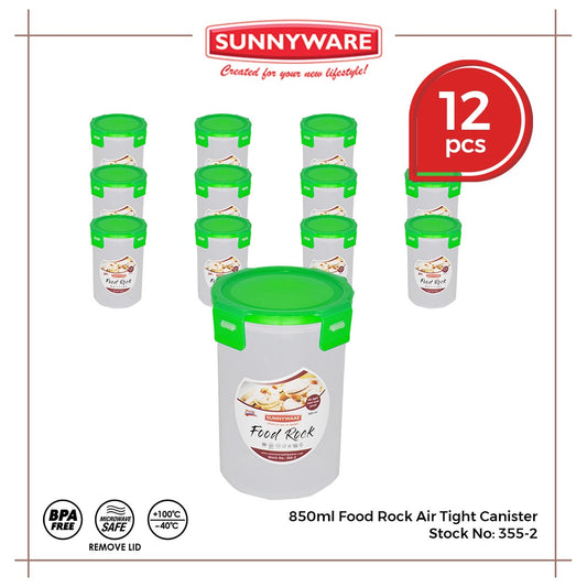 12pcs 850ml Food Rock Air Tight Canister [Sunnyware 355-2] | Plasticware |Kitchenware | Food Storage
