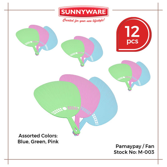 12pcs Pamaypay / Fan [Sunnyware M-003] | Plasticware | Householdware | Giveaways | Souvenir