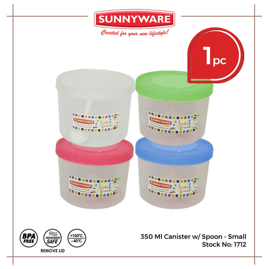 Sunnyware 1712 350 ml Canister w/ Spoon - sma