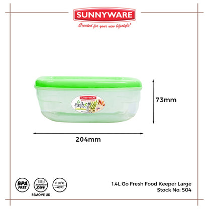 3pcs 1.4L Go Fresh Food Keeper Large [Sunnyware 504] |Plasticware | Kitchenware | Storage | BPA Free