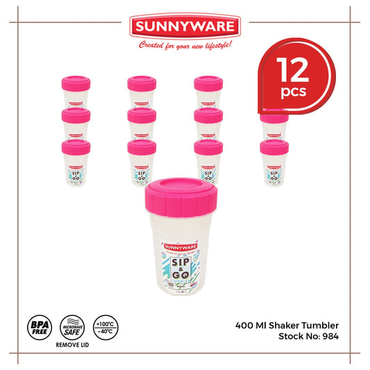 12pcs 400 ml Shaker Tumbler [Sunnyware 984] | Plasticware | Kitchenware | Tumbler | BPA Free