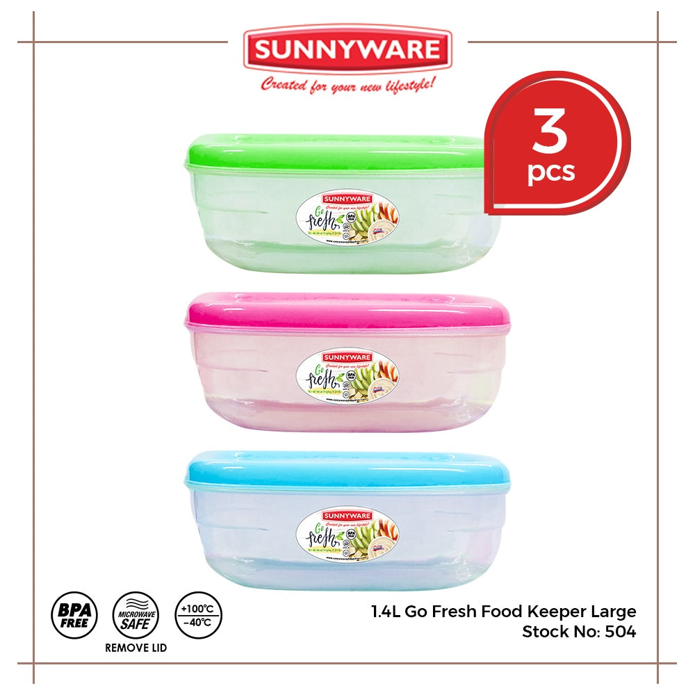 3pcs 1.4L Go Fresh Food Keeper Large [Sunnyware 504] |Plasticware | Kitchenware | Storage | BPA Free