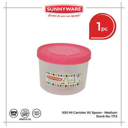 Sunnyware 1713 500 ml Canister w/ spoon - med