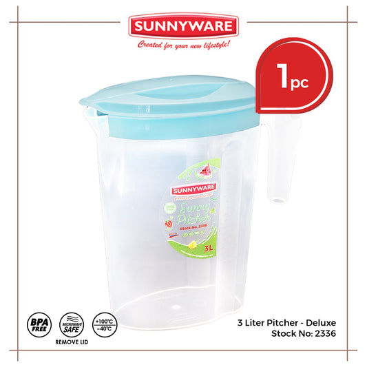 1pc 3L Pitcher – Deluxe [Sunnyware 2336] | BPA Free | Plasticware