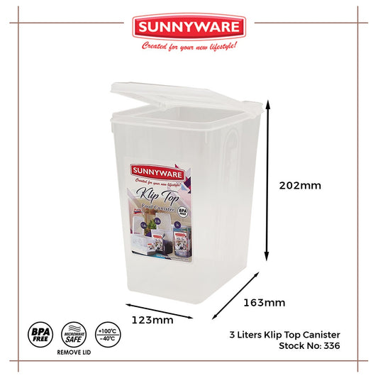 4pcs 3 Liter Klip Top Canister [Sunnyware 336] | Plasticware | Houseware | Storage Container