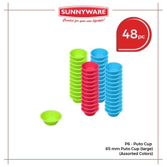 48 pcs Sunnyware P6 6.5cm Puto Cups Molder Mold Large for Pichi-Pichi Kutsinta Rice Cake Plastic