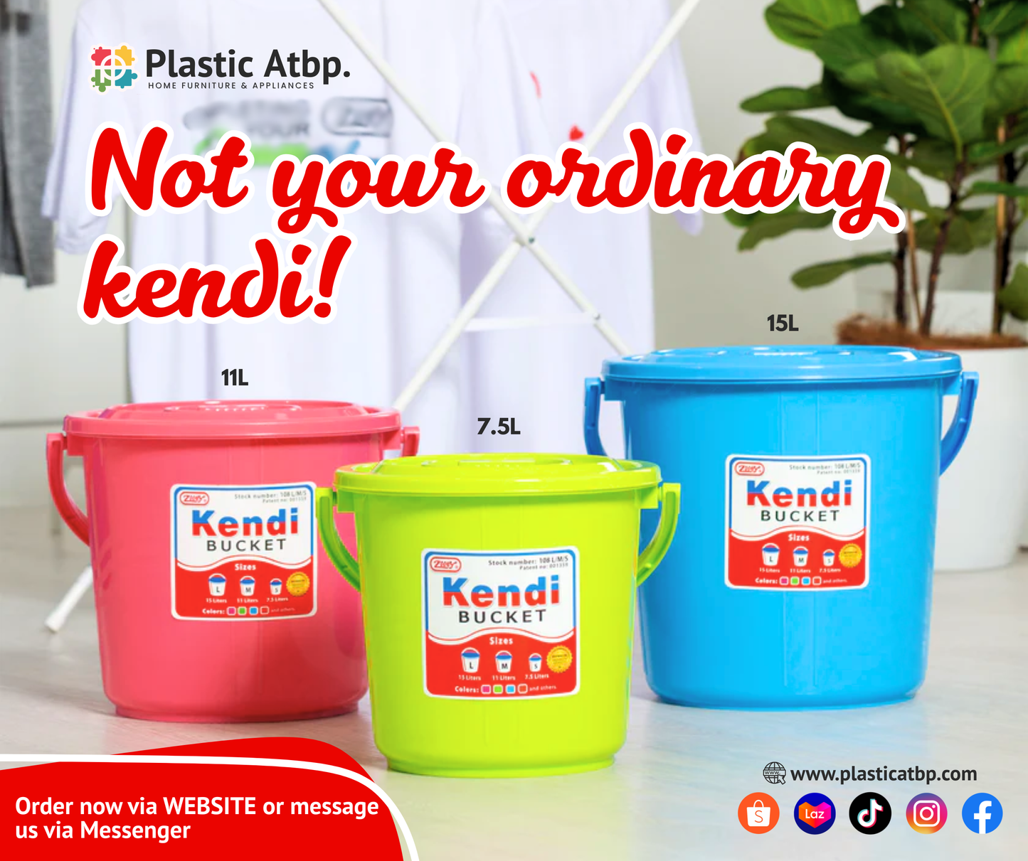 Zooey Kendi Bucket Water Pail/Water Container
