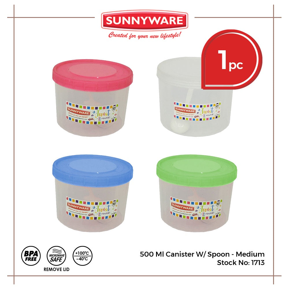 Sunnyware 1713 500 ml Canister w/ spoon - med