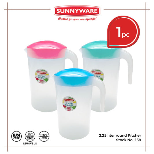 1pc 2.25 Liter Round Pitcher | Sunnyware 258 – Deluxe