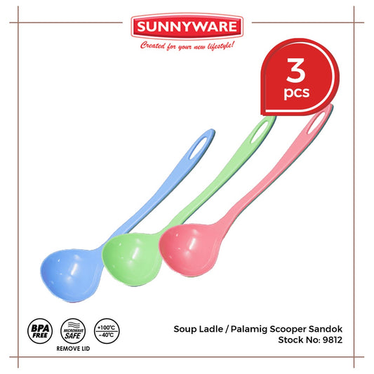 3pcs Soup Ladle / Gulaman Scooper [Sunnyware 9812] | Plasticware |Kitchenware | BPA Free | Sandok