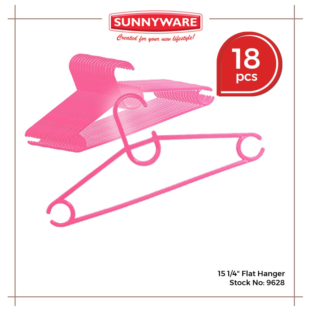 18 pcs (3 sets of 6) Sunnyware 9628 15 1/4" flat hanger Flat Hanger