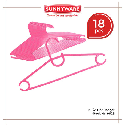 18 pcs (3 sets of 6) Sunnyware 9628 15 1/4" flat hanger Flat Hanger