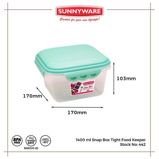 12pcs 1400 ml Snap Box Tight Food Keeper [Sunnyware 442] |Plasticware |Kitchenware |Storage|BPA Free
