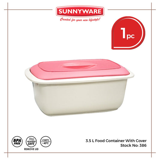 1pc 3.5 L Food Container With Cover [Sunnyware 386] | Plasticware | Kitchenware | Food Storage