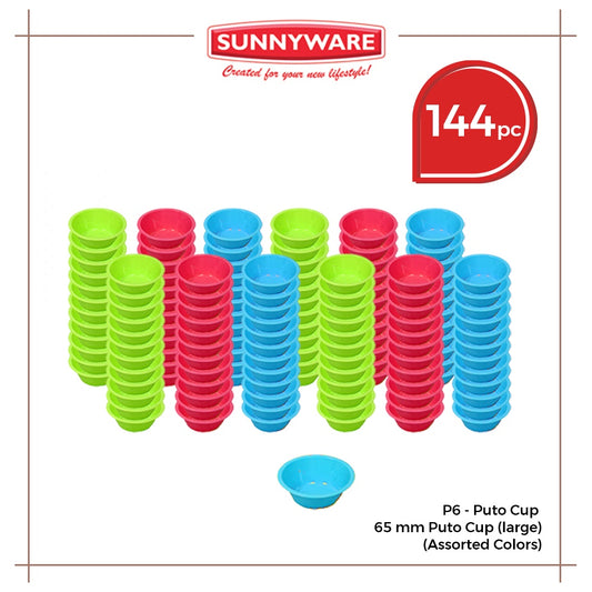 144pcs (1 gross) set P6 65 mm Puto Cup (large) - assorted 65mm x 25mm Puto Cup  [ Sunnyware P6 ]