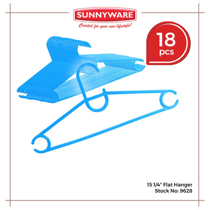 18 pcs (3 sets of 6) Sunnyware 9628 15 1/4" flat hanger Flat Hanger