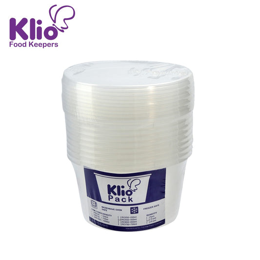 Klio Microwavable Plastic Container Round (Pack of 10pcs)