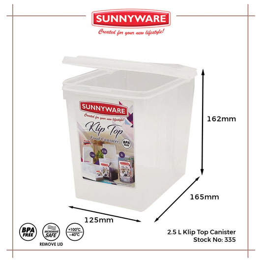4pcs 2.5 Liter Klip Top Canister [Sunnyware 335] | Plasticware | Houseware | Storage Container