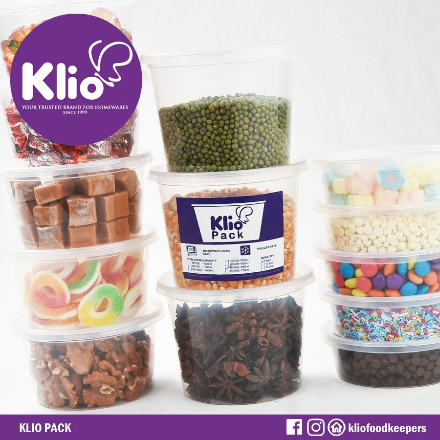 Klio Microwavable Plastic Container Round (Pack of 10pcs)