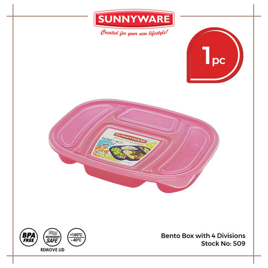 Sunnyware 509 Bento Box with 4 Divisions