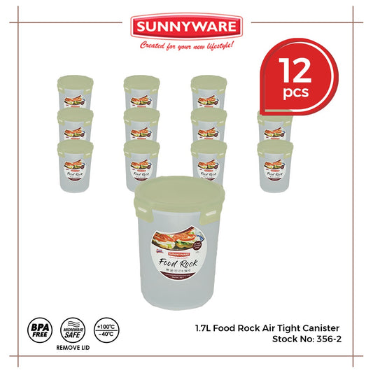 12pcs 1.7L Food Rock Air Tight Canister [Sunnyware 356-2] | Plasticware | Kitchenware | Food Storage