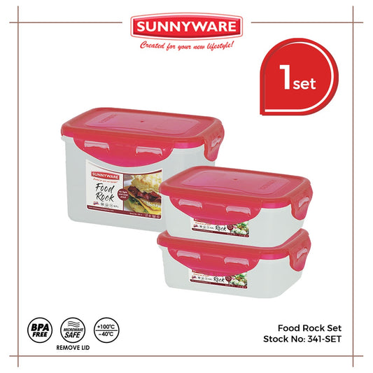 Sunnyware 341 3 pc Food Rock Set Air Tight Food Keeper Container Leak Proof