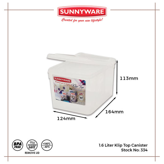 4pcs 1.6 Liter Klip Top Canister [Sunnyware 334] | Plasticware | Houseware | Storage Container