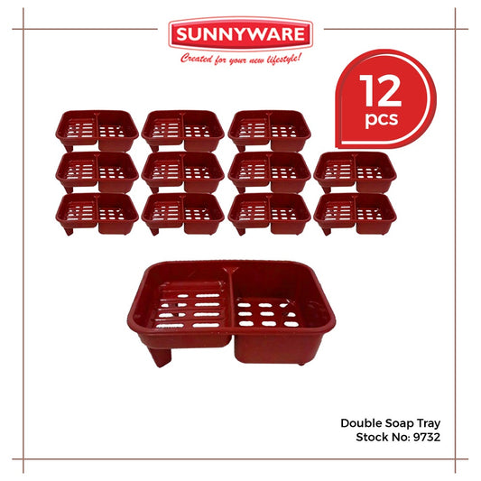 12pcs Double Soap Tray [Sunnyware 9732] | Plasticware | Householdware | Bathroom or Kitchen