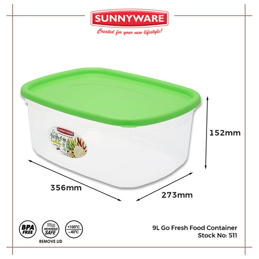3pcs 9L Go Fresh Food Container [Sunnyware 511] | Plasticware | Kitchenware | Storage | BPA Free