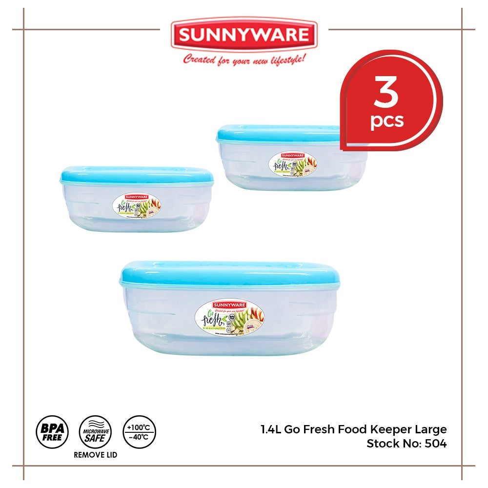 3pcs 1.4L Go Fresh Food Keeper Large [Sunnyware 504] |Plasticware | Kitchenware | Storage | BPA Free