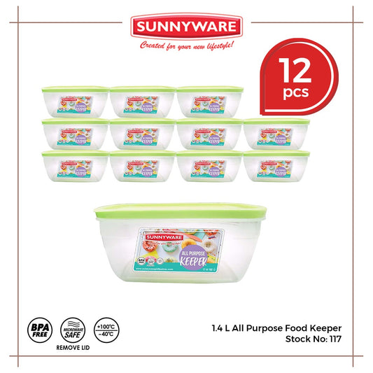 12pcs 1.4L All Purpose Food Keeper [Sunnyware 117] | Plasticware | Storage | Kitchenware | BPA Free